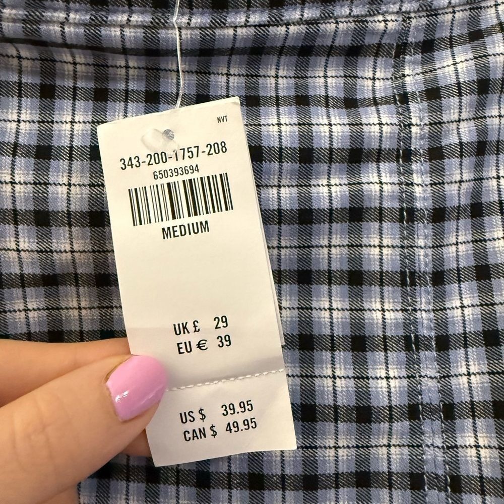 NWT Hollister Ultra High Rise Plaid Mini Skirt in Blue & Black - M‎ - Picture 8 of 9